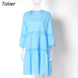 2023 New Women Elegant Embroidered Lace Dress White Female Splicing Dress Floral Hollow Out Loose Casual Party