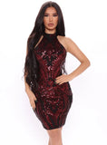 Sexy Sequins Halter Sleeveless Bodycon Party