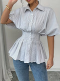 And Summer Fashion Striped Shirt Women's Summer New Casual Shirt
