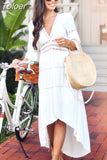 Dress Women White Dress Party Dresses Lace Beach Vacation Summer Casual Sexy Off Shoulder High Waist Hollow Out
