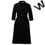 Women's Autumn And Winter Women's Suit And Collar Temperament Pressure Skirt African