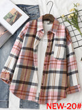 Women's Plaid Woolen Shirt Oversize Autumn 2022 Thick Warm Plaid Blouses And Shirts Winter Oversized Women Woolen Shirt