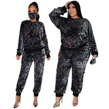 Plus Size S-5XL Clothing For Women Two Piece Set Sequins Birthday Outfit Joggers Tracksuit Wholesale Dropshipping