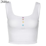 Harajuku Ribbed knit crop tops women tank tops 2019 autumn hot casual Active Wear wild stretch Slim Basic camisole