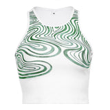 Sexy Corrugated Print Sleeveless Top-Outfit