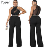 Mesh Skinny Women Jumpsuits Bodysuit Vintage Retro Casual Outfit Print Back Zippers Romper Streetwear Outdoor Wear