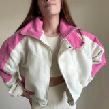 Sport Zipper Turndown Collar Long Sleeve