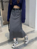 Temperament Y2k Skirts for Women 2023 Faldas Mujer De Moda High Waist Slim Fit Bodycon Long Skirt Fashion Casual Korean