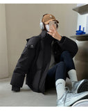 Small Down Cotton Jacket Female Short Style 2024 New Korean Version Of Loose Cotton-Padded Jacket Coat Students Winter Cotton-Padded Clothes Tide-Outfit