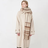 Women's Classic Striped Cashmere Plaid Scarf With Tassel Warm In Winter