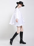 Women Black Ruffles Big Size Bandage Mini Dress New V-Neck Long Sleeve Loose Fit Fashion Tide Spring Autumn 2023