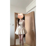 Lazy Temperament Red Knitted Cardigan French Wave Dot Square Slings To Collect Waist Thin A Word