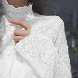 Elegant Turtleneck Blouse Women Casual Long Sleeve Slim Basic Tops Korean Fashio Lace Shirts Y2k Clothing 2022
