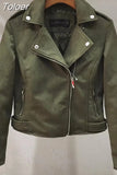 2023 New Arrial Women Autumn Winter Suede Faux Leather Jacket Lady Fashion Matte Motorcycle Coat Biker 9 Colors