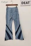 Fashion Women's Tank Tops Slim Strapless Backless Hollow Out Zip Splited Solid Color Denim T-shirt Summer 2023 New