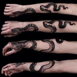 Size Black Python Anaconda Temporary Tattoos Tatuajes Temporales Waterproof Fake Tattos Men Women Arm Body Art Tatoos