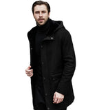 Long Jacket Fur One-Piece Velvet Jacket Multi-Grain Hooded Men's