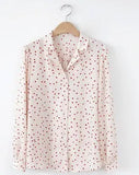 Spring femme Casual print Women Shirts Loose Long Sleeve Patchwork Women dot Blouses Female Top vetement
