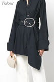 Fashion Women's Shirt Dress Lapel Single Breasted Long Sleeve Metal Buckle Belt Pink Mini Dresses Summer 2023 New
