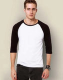 Men O-Neck Cotton 3/4 Sleeve T-shirt Casual T shirt Raglan Jersey Shirt