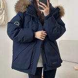 Cotton-Padded Jacket Female Winter New 2024 Small Couples Overalls Down Cotton Suit Big Wool Collar Pie To Overcome The Thick Coat-Outfit