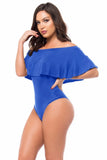 Sexy Off-the-shoulder Short Sleeves Solid Ruffles