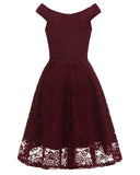 Elegant Lace Off Shoulder Vintage Party