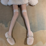 Party Sannian Japanese Sexy Cute White Lace Stockings Over The Knee Stockings Lolita Fishnet Socks Women Spring And Summer
