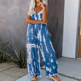 Summer Female Jumpsuit Body Overalls For Women Sleeveless Tie-dye Beach Boho Casual Jumpsuit Homewear Beach