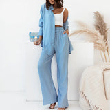Women's New Trendy Loose Shirt Broad-Legged Fashion Suit Women's Two