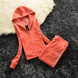 2021 Women's Brand Velvet Fabric Tracksuits Velour Suit Women Track Suit Hoodies And Pants fat sister