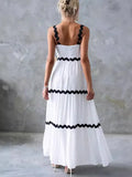 Women's Solid Dress Lace Sling Splicing Bra Oversized Swing