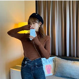 Half-turtleneck Knitted Women Sweater Long Sleeve Jumper Tops Autumn and Winter 2022 Lady Pullover Sweater Clothes