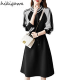 Dresses for Women Simple Temperament Jupe Y2k Clothes 2023 Vestidos De Mujer Zipper Stand Neck Loose Casual Dress