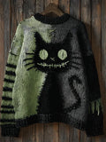 New Coarse Needle Cloth 3D Digital Printing Men's And Women's Round Collar Collar Knitting Striped Coat Women's