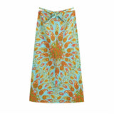 Paisley Print Midi Skirt Summer High Waist Lace Up Split Sexy Faldas Femme Jupes longues Za 2021 Women Fashion Boho