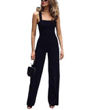 Jumpsuits Rompers 2023 Women Holiday Casual Overalls Ladies Solid Color Bodysuit Wide Leg Loose Long Pants