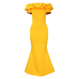 Women's Dress 2025 Summer Collar Sexy Fishtail Dress African