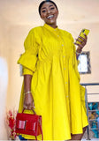 Casual Oversizes O-Neck Pleated Blouse