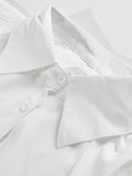 Fashion Women's Shirt Dress Lapel Loose Flods Spliced Long Sleeve Above Knee White Big Swing Dresses Spring 2023 New