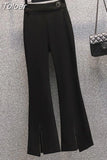 Summer New Elegant Women's Pants Set Fashion Velvet Chiffon Top Wide Leg Trousers Two-piece Set Female Tracksuit