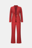Blazer and Seam Detail Flare Pants