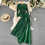 Women Design Korean Irregular Set Long Sleeve Tops+High Waist A-line Long Skirts Autumn Winter Fashion Two Piece