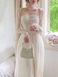 Party Midi Dress Women Casual Elegant Sleeveless Corset Strap Dress Beach Style Office Lady Korea Clothing 2022 Summer