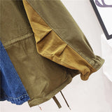 2023 Spring Autumn High Quality Lapel Long Sleeve Fake Two Piece Denim Patchwork Vintage Coat Women Jacket