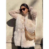 Women's Clothing 2025 New Fashion Faux Fur Warm Vest