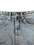 Fashion Women's Denim Skirt Zipper Spliced Feathers High Waist Solid Color Slim Female Mini Skirts Summer 2023 New