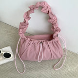 Ribbon Shirring String Shoulder Bag-Outfit