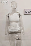 Fashion Women Tank Tops Three-dimensional Rose Flower Diagonal Shoulder Display Thin Knitted Tops Summer 2023 New