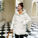 2022 Women's Winter Jacket Sonw Coats Thick Cotton Padded Coat Fashion Hooded Oversize Loose Parkas Woman Puffer